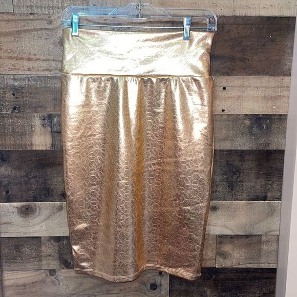 LuLaRoe Elegant Rose Gold Cassie Pencil Skirt, NWOT - Picture 1 of 8